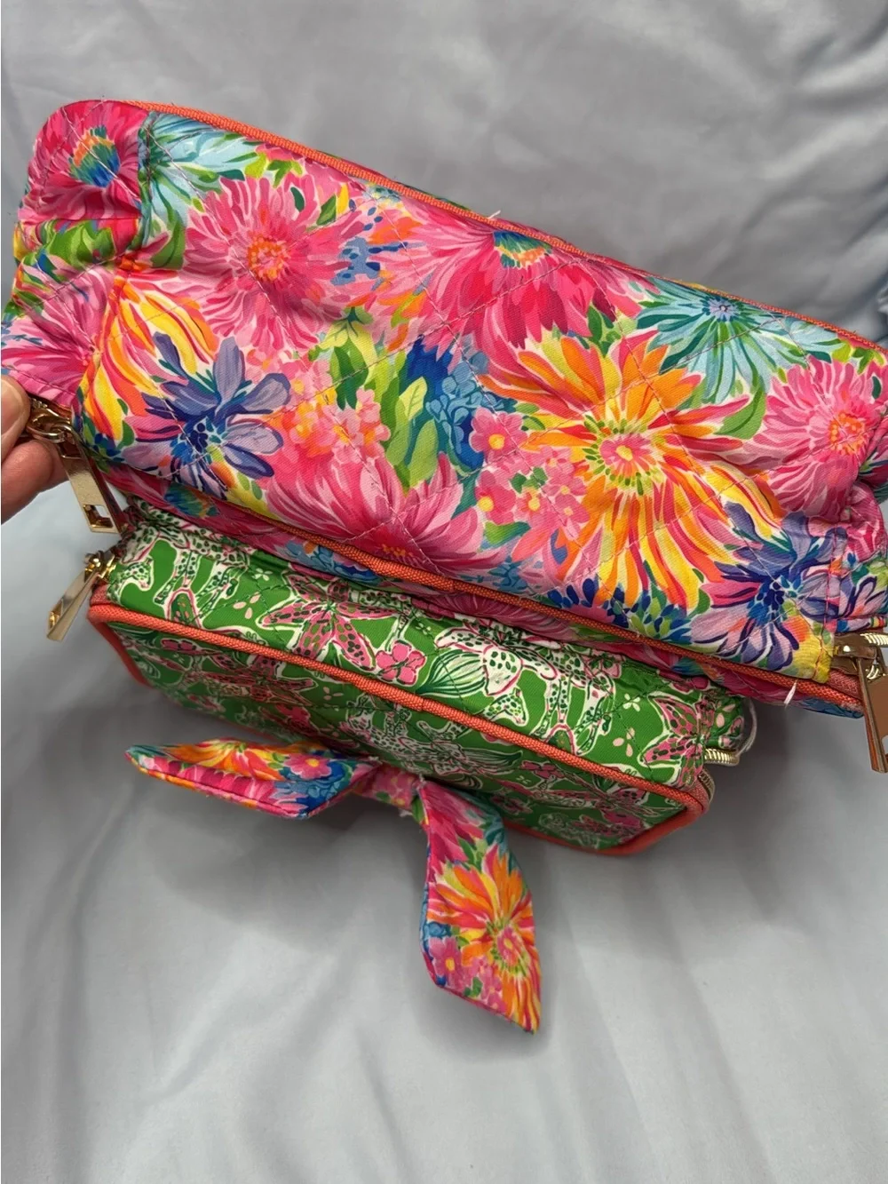 Matilda Jane Vibrant Pink & Green Floral Bow Lunch Bag